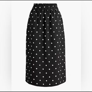 J. Crew Factory Midi Skirt Black White dots Size Medium New Without Tags